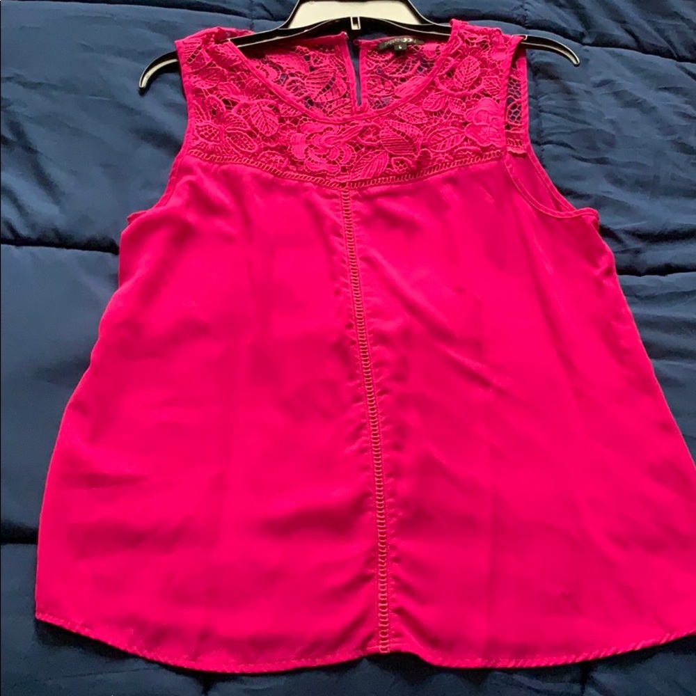 Pink Blouse with Embroidery around the Collar
